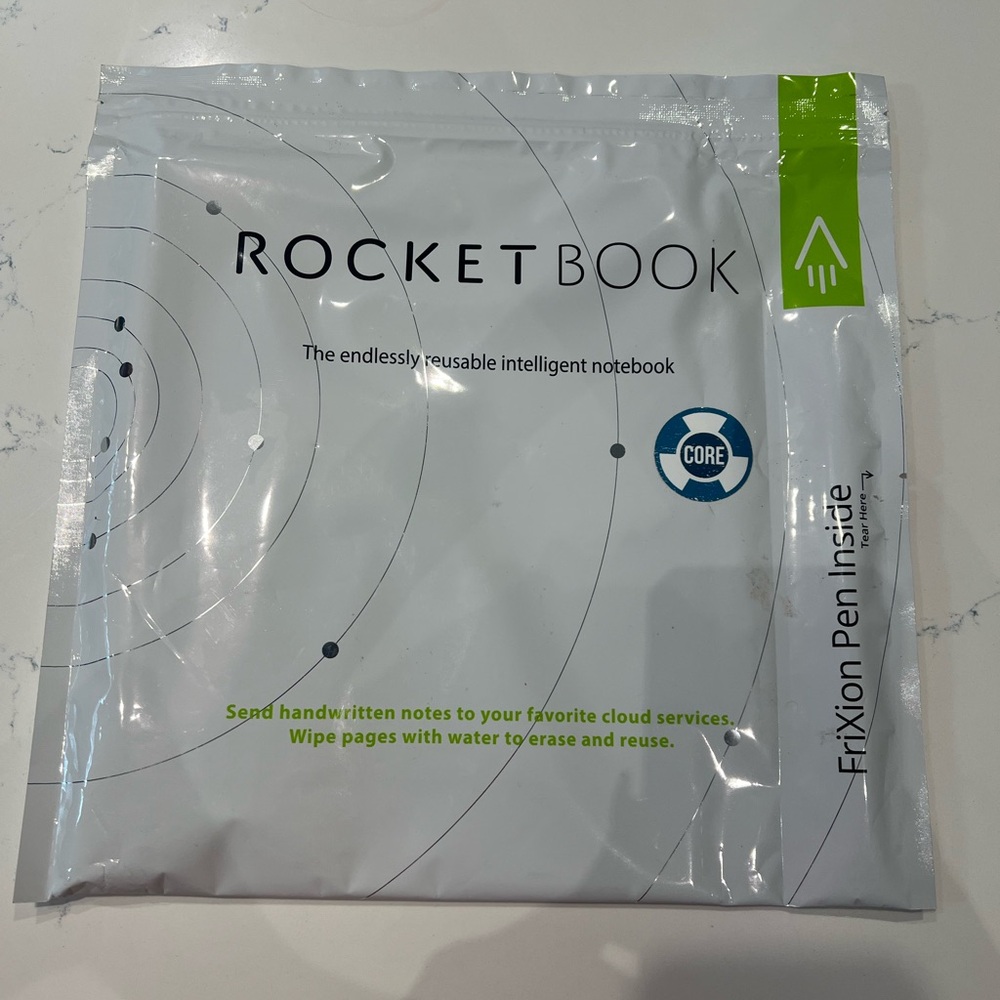 Rocketbook notebook. With pen. Orange. Lettersize. Reusable